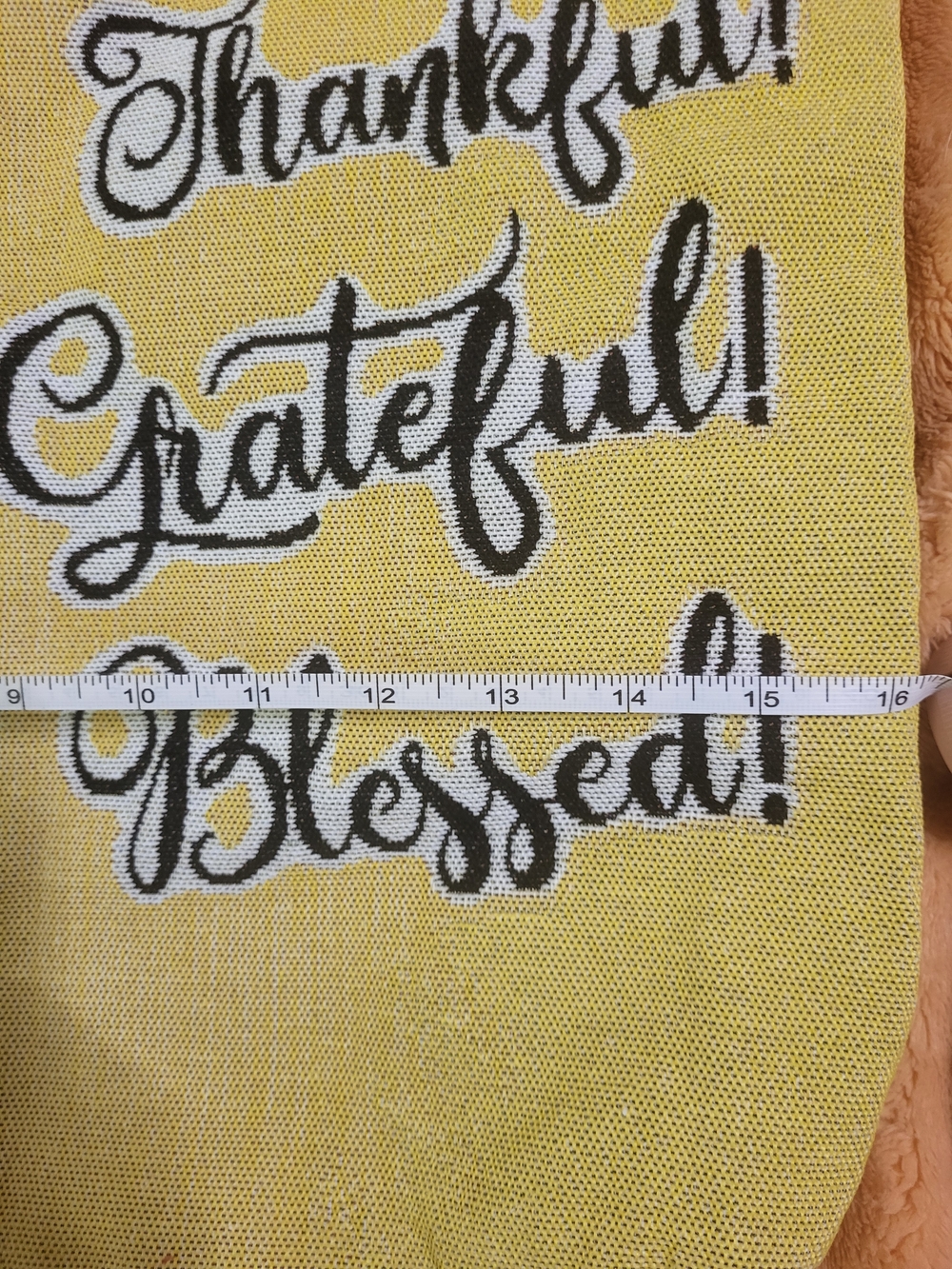 Thankful Grateful Blessed Yellow Tote Bag - Picture 5 of 5